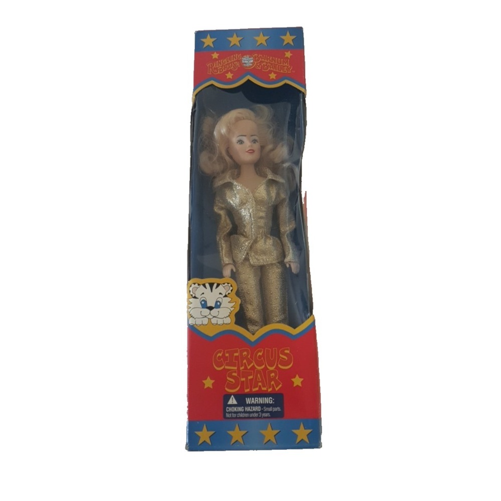 Vintage‎ Circus Star Ringling Bros Barnum Bailey Doll Collectible Gold Suit